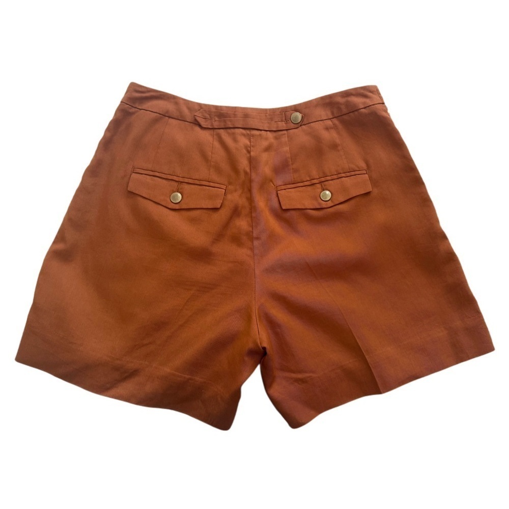 Anthropologie Renaissance European Old Money Women’s Shorts Rust Brown High Rise - Picture 4 of 7